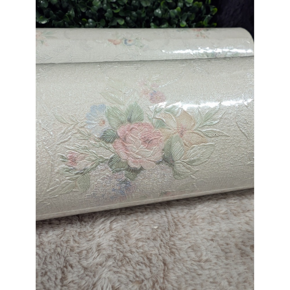 Brewster Wallcoverings Floral Embossed Vinyl Wallpaper 2 Rolls Made in Italy - Picture 5 of 10